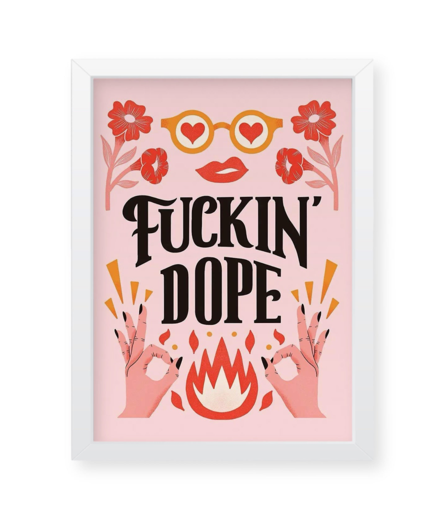 Fkin’ Dope, quirky illustration Frame, wall decor