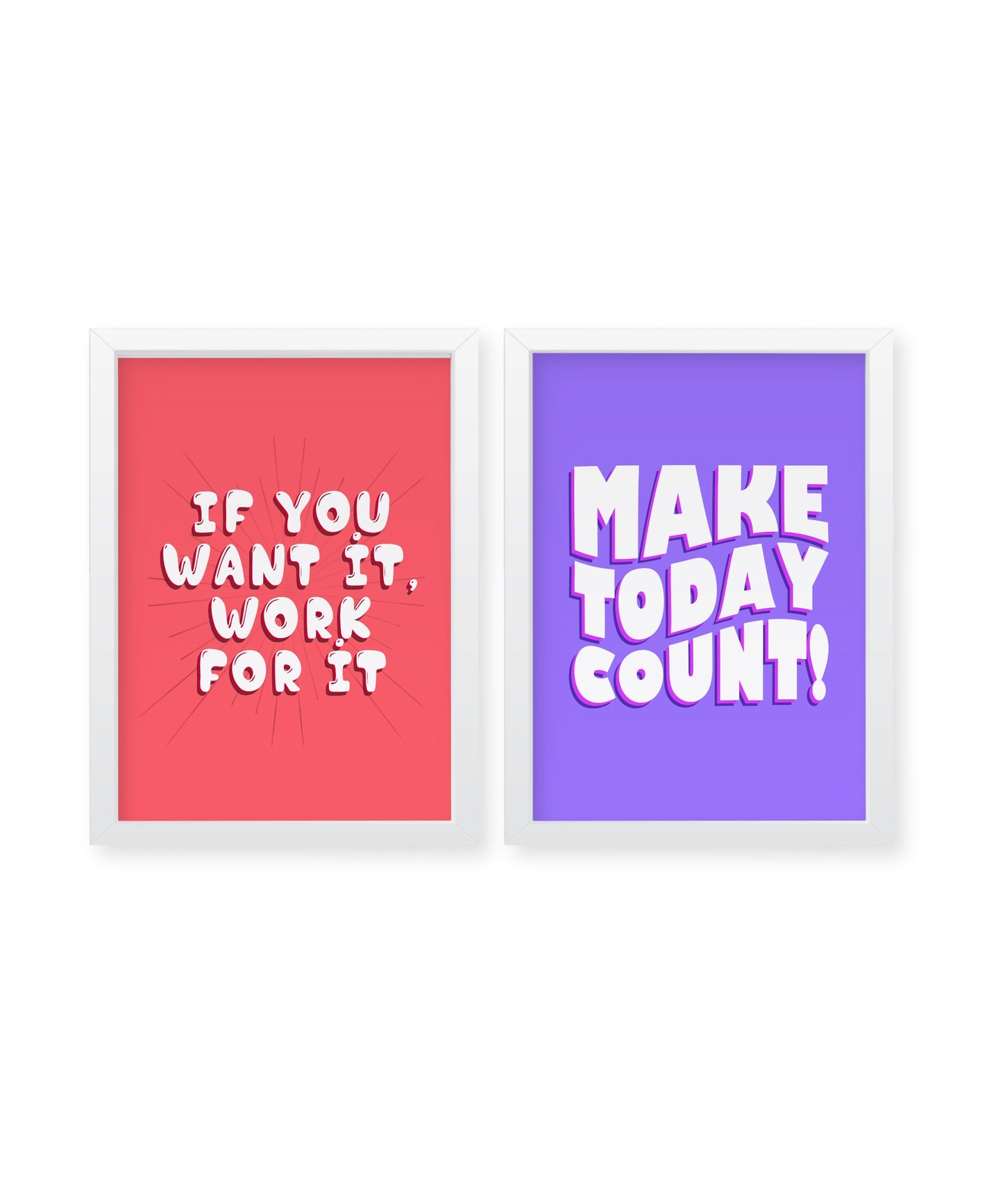 Uplifting quotes Set of 2, positive vibes, wall decor Frames