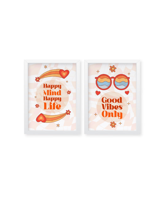 Positive quotes Set of 2, positive vibes, wall decor Frames