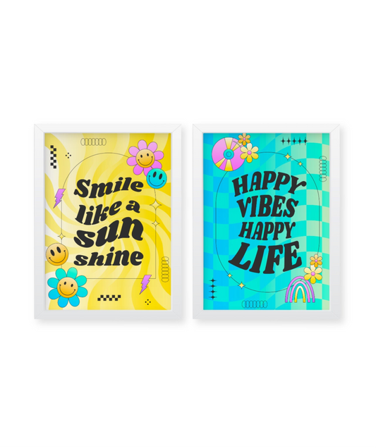 Positive quotes Set of 2, positive vibes, wall decor Frames