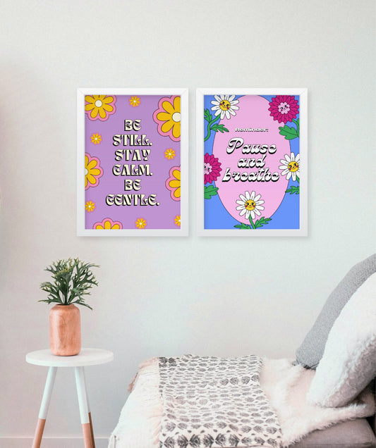 Uplifting quotes Set of 2, positive vibes, wall decor Frames