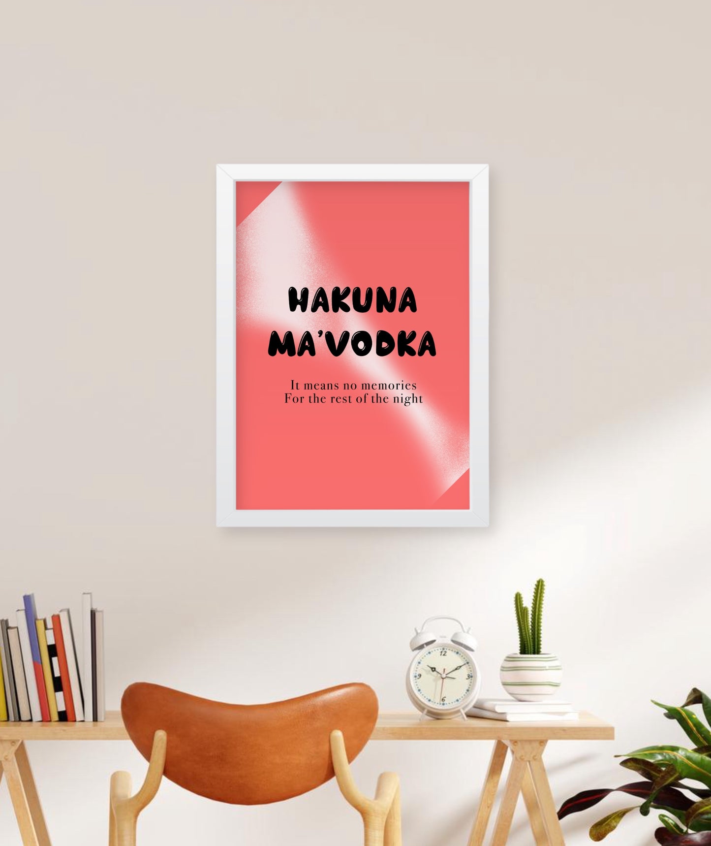 Hakuna Ma’Vodka, quirky illustration Frame, wall decor