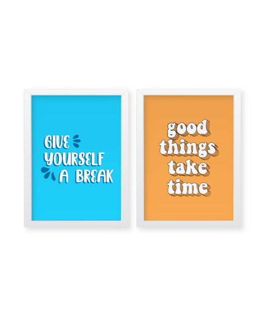 Motivational quotes Set of 2, positive vibes, wall decor Frames