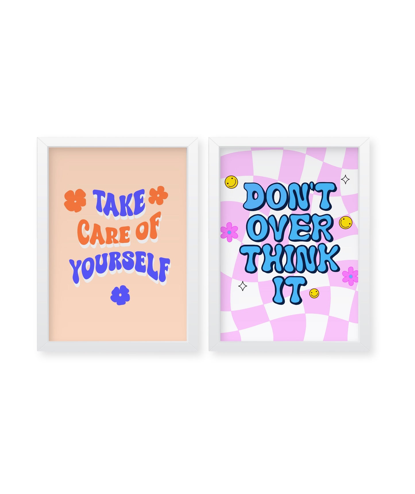 Uplifting quotes Set of 2, positive vibes, wall decor Frames