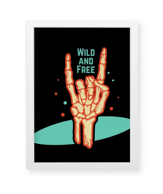 Wild and Free, quirky illustration Frame, wall decor