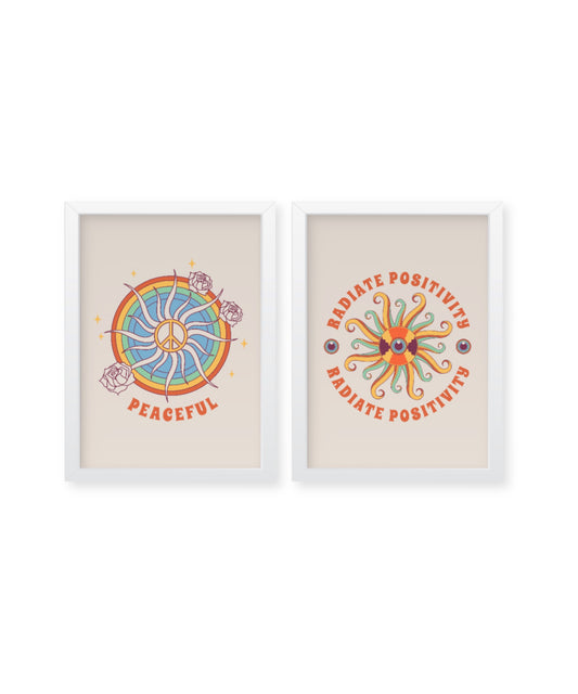 Positive vibes Set of 2, wall decor Frames